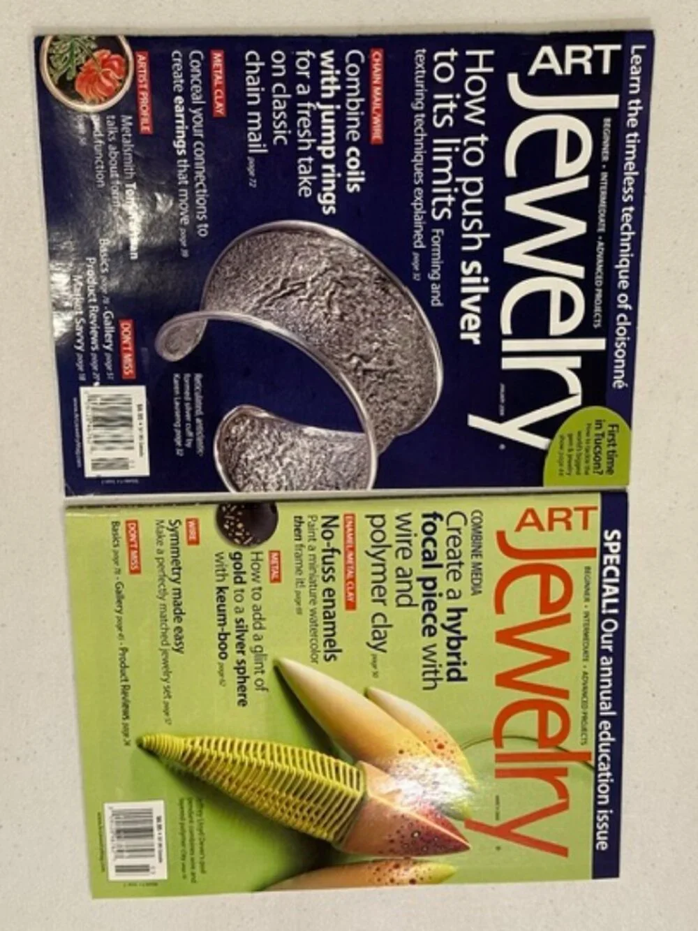 SET of TWO (2) Art Jewelry Magazines January & March 2008